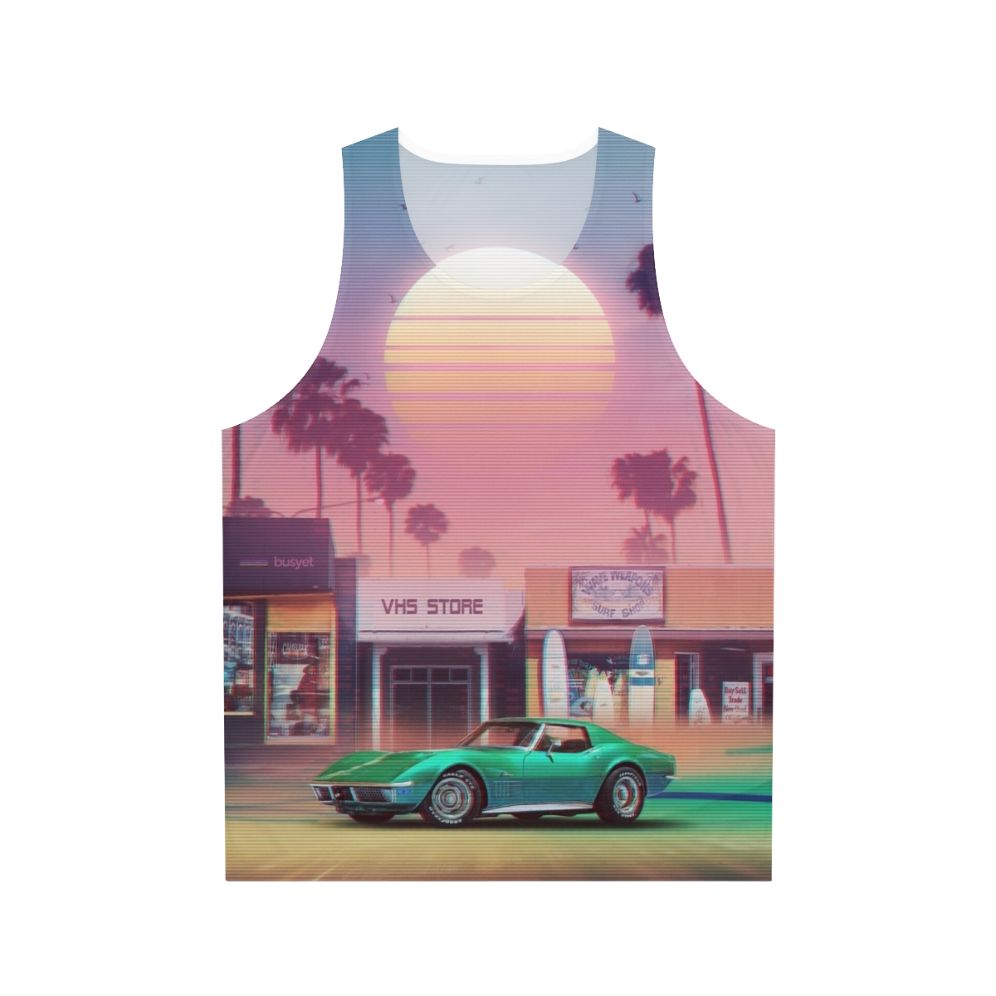 Retro Synthwave Sunset Drive Unisex Tank Top