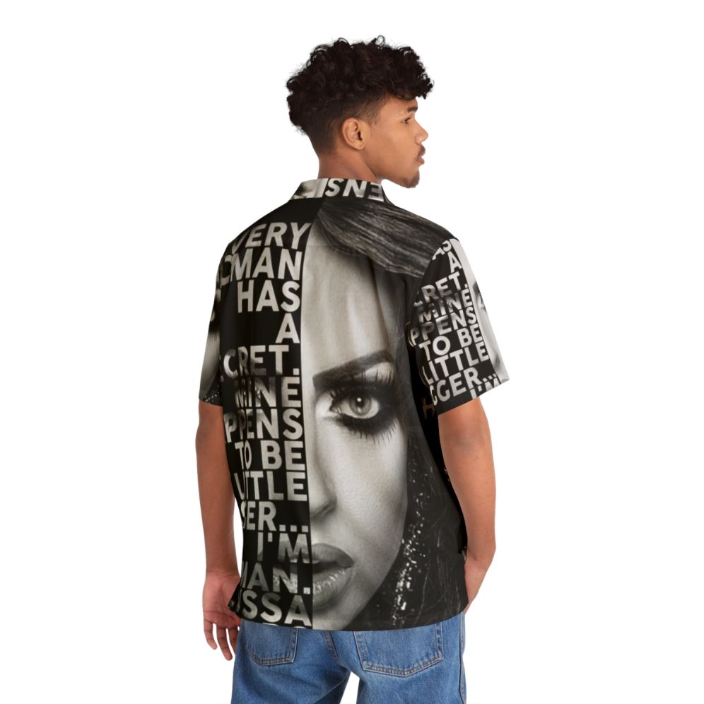 Alyssa Edwards inspired text portrait Hawaiian shirt - Flat lay