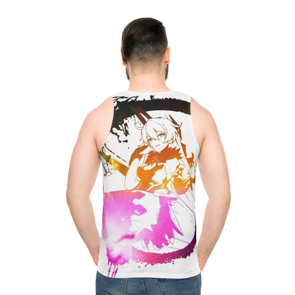 Herrscher of the Void Unisex Tank Top with Abstract Galaxy Design - men back