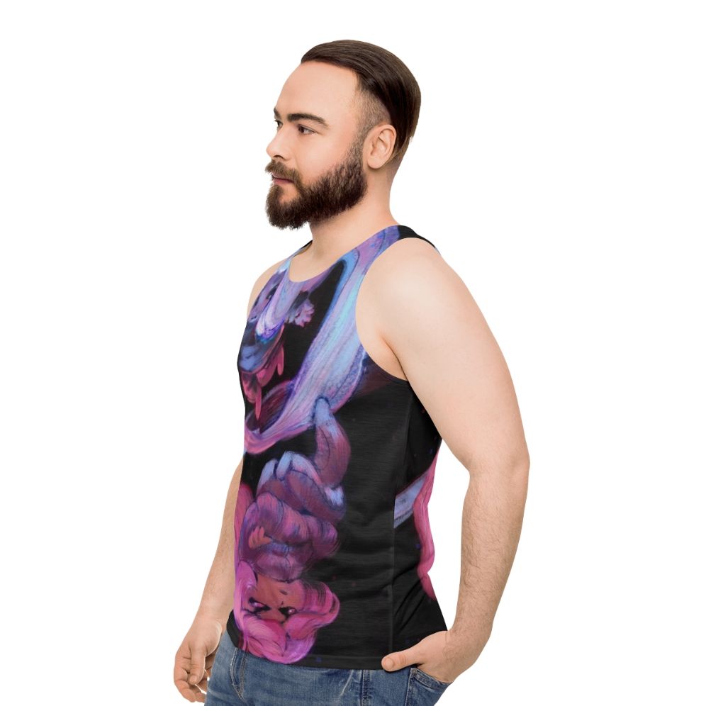 Celeste Unisex Tank Top with Space and Stars Design - men side