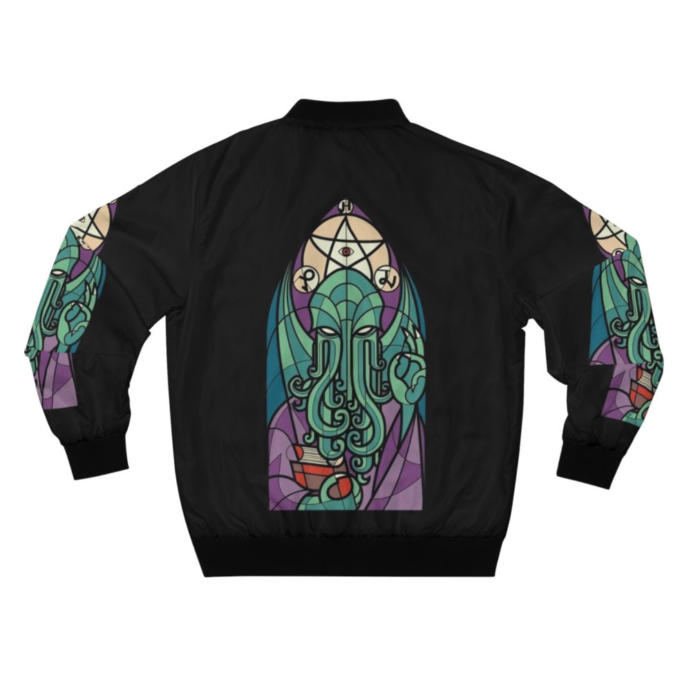 Cthulhu inspired bomber jacket with tentacle and primordial design - Back