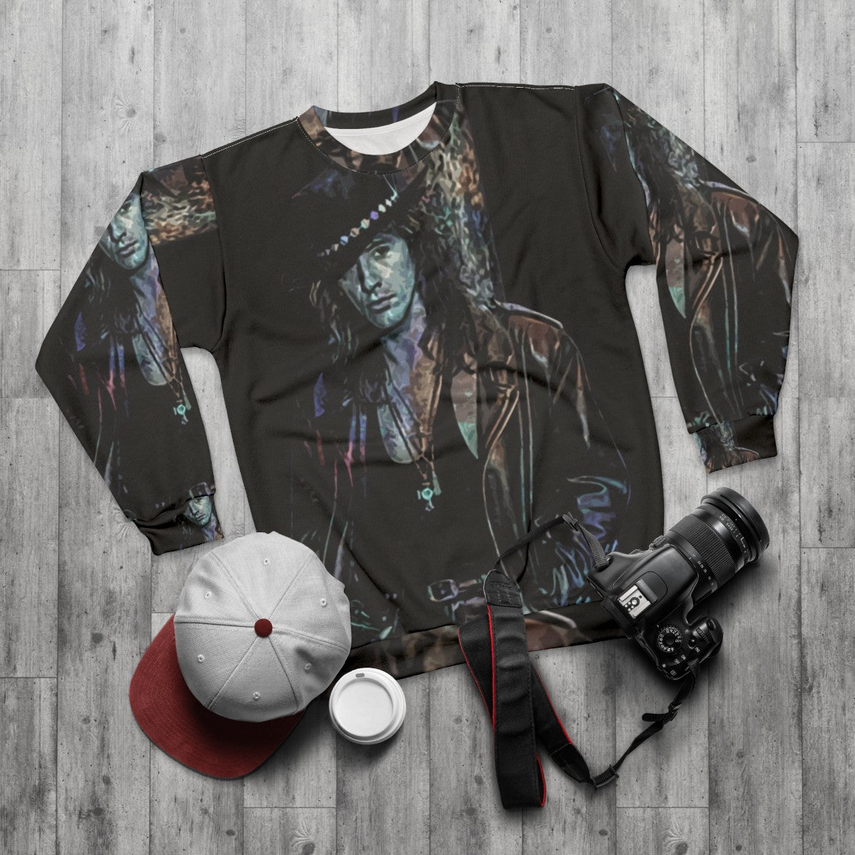 Richie Sambora 80s Rock Sweatshirt - flat lay