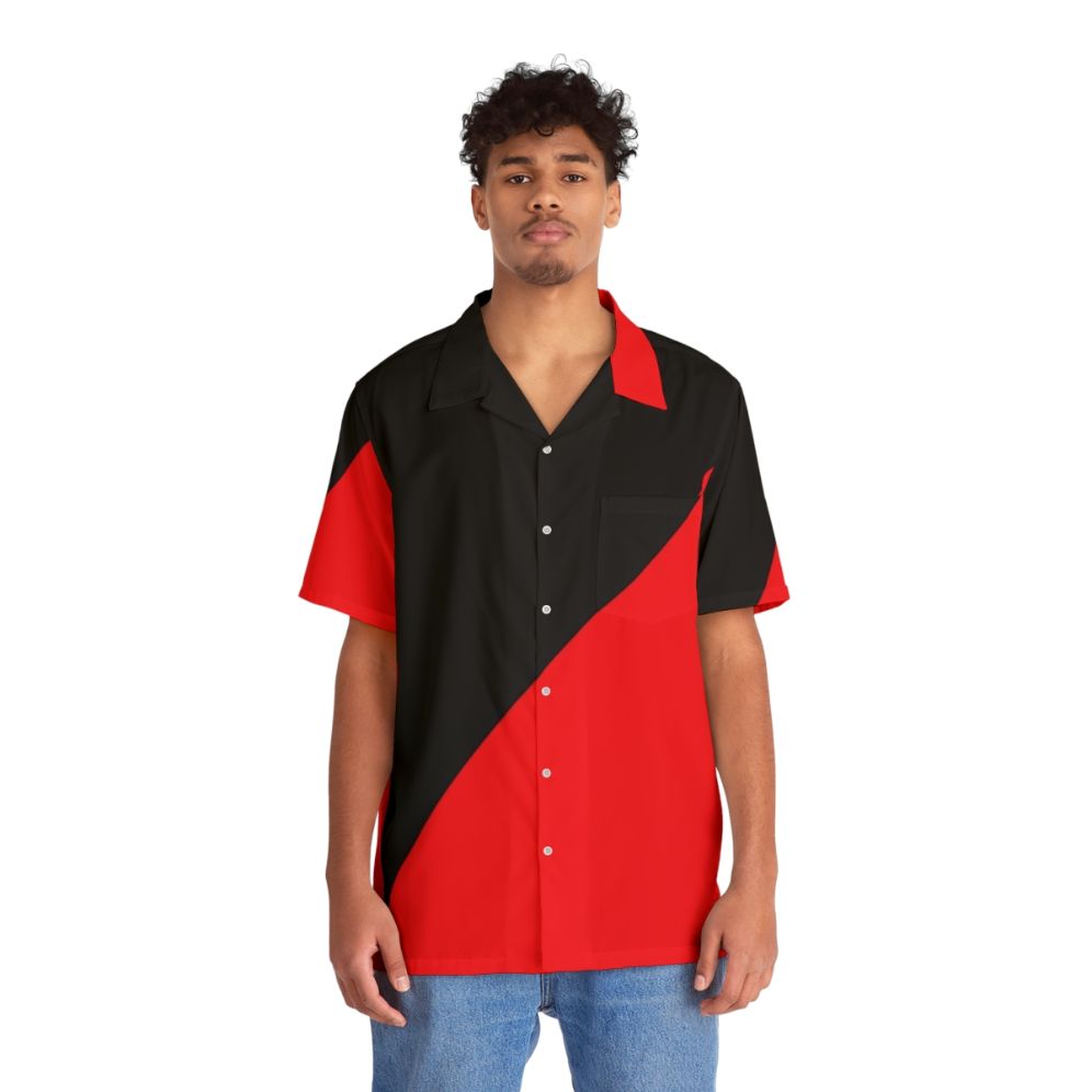 Anarcho Communist Black and Red Hawaiian Shirt - Lifestyle