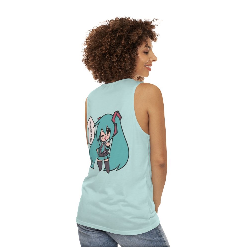 Hatsune Miku Chibi Ganbatte Unisex Tank Top - women back