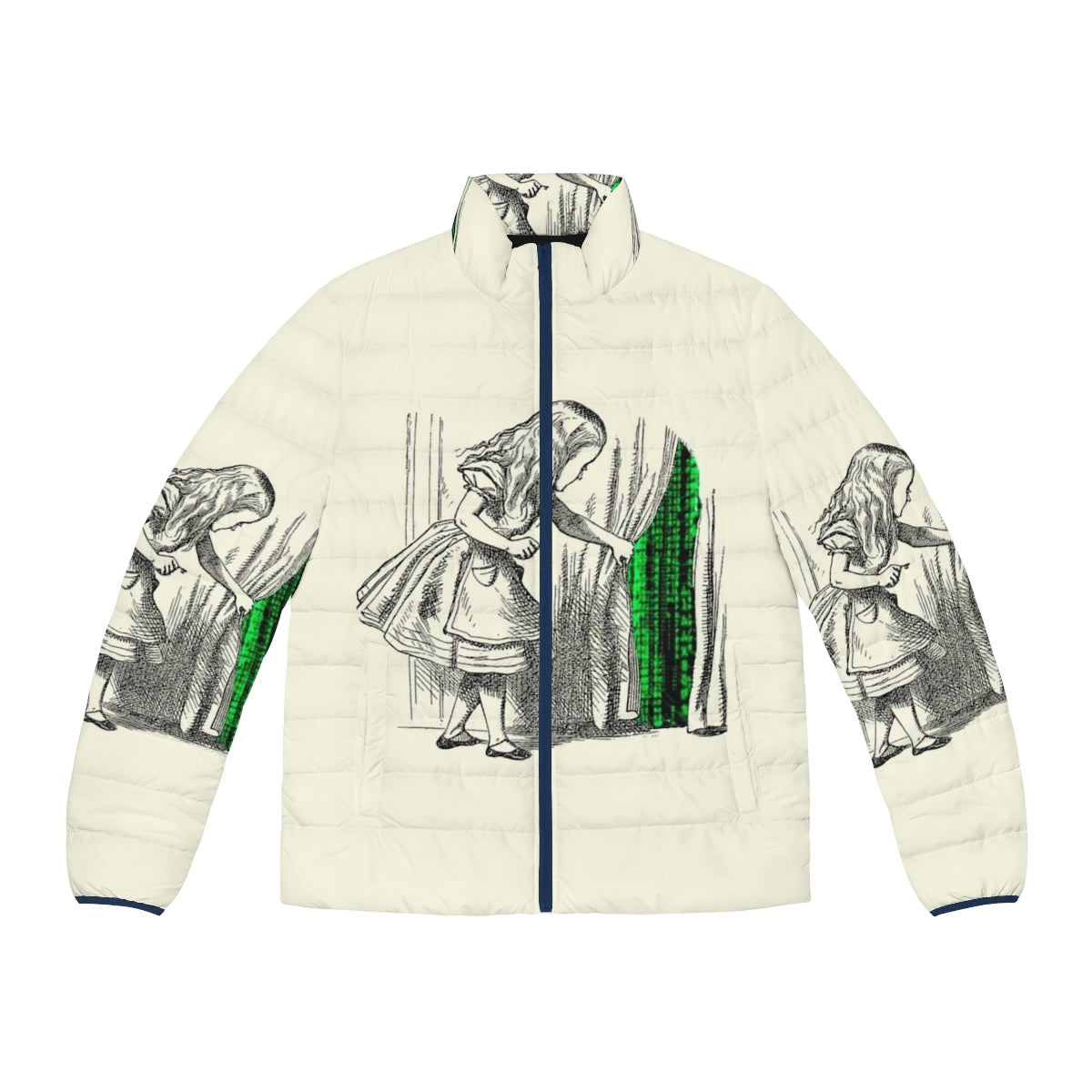 White Rabbit Puffer Jacket inspired by the Alice in Wonderland and The Matrix