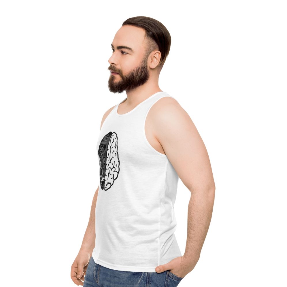 Unisex "Coding Brain" Binary Code Tank Top - men side