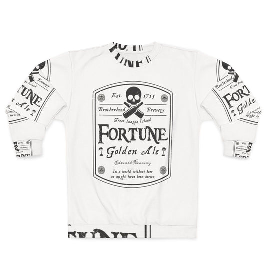 Assassin's Creed gaming sweatshirt with Fortune beer label design