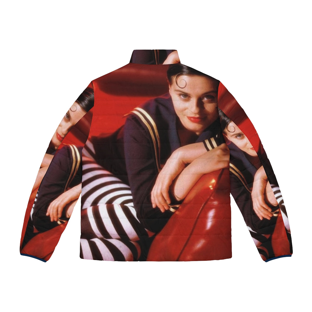 Lisa Stansfield wearing a stylish puffer jacket - iconic winter fashion - Back