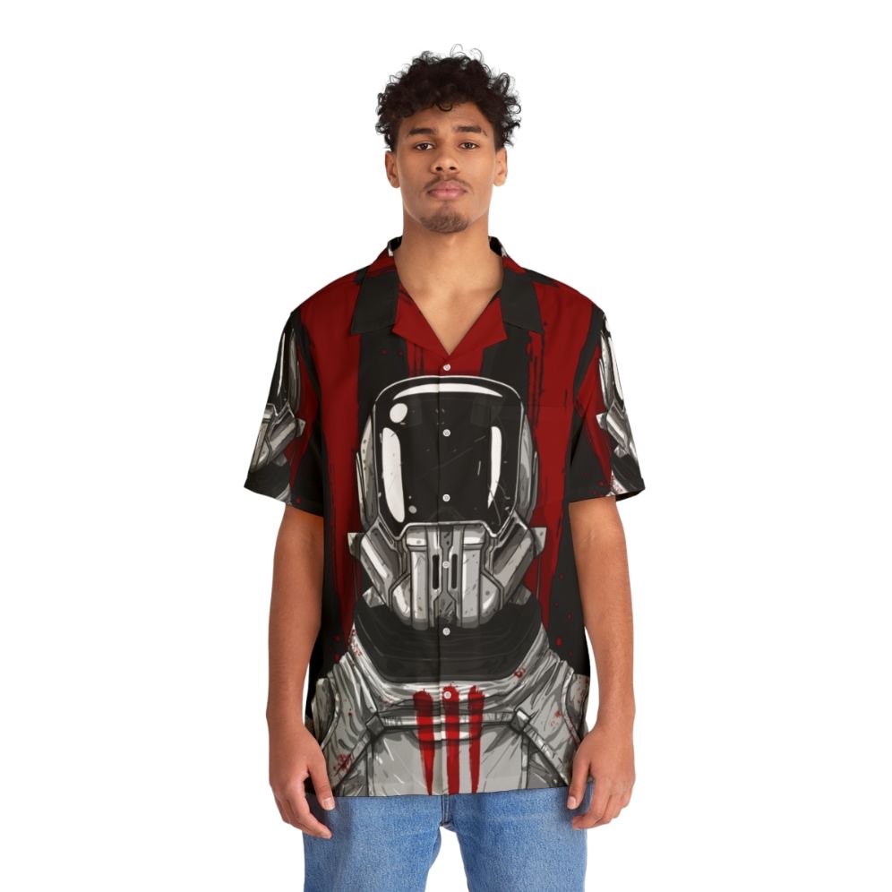 Dune Sardaukar Imperial Soldier on Black Hawaiian Shirt - People Front