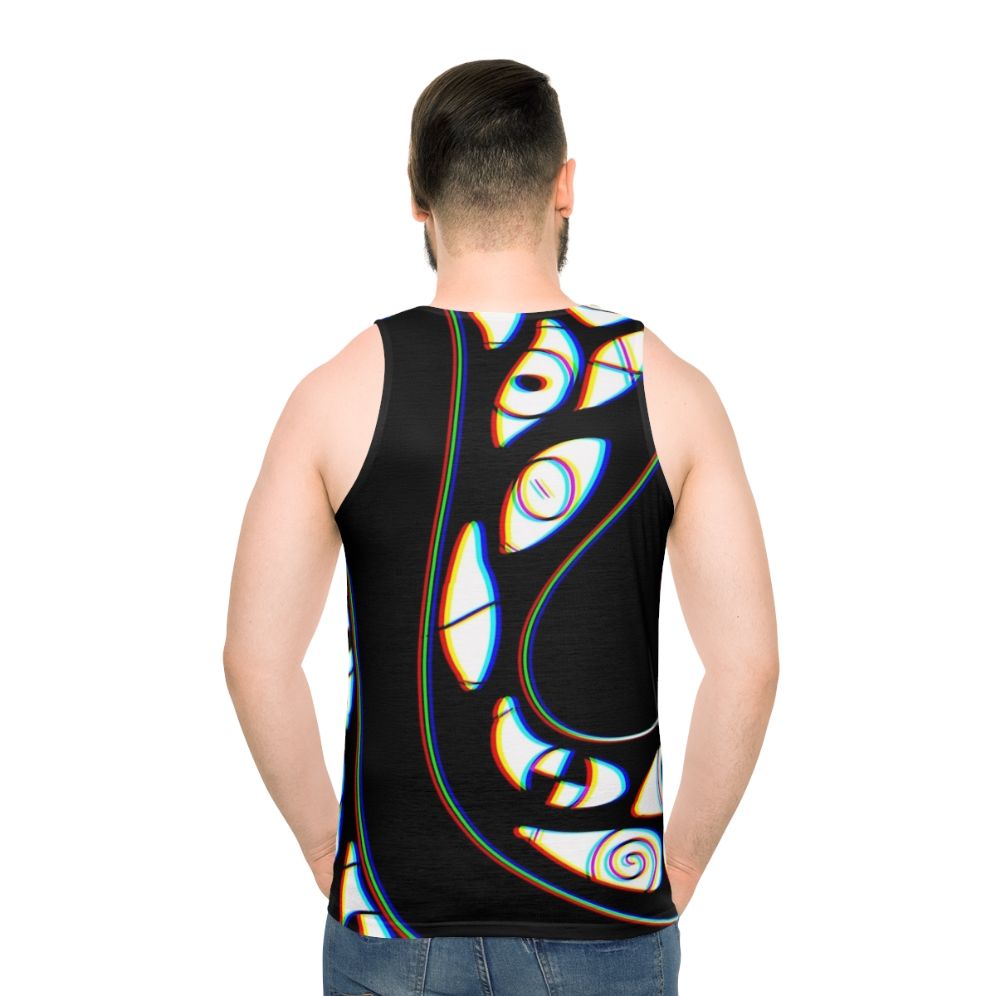 Trippy 3D eye unisex tank top - men back