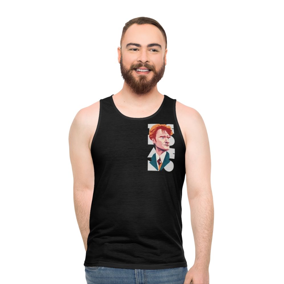 Vintage-Style Team Coco Unisex Tank Top featuring a funny caricature of Conan O'Brien - men