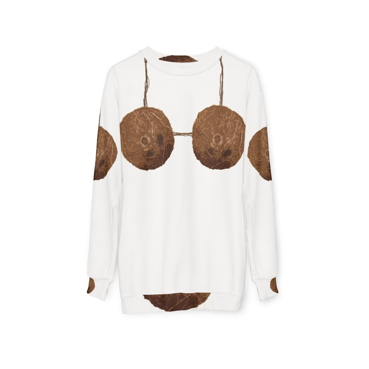 Coconut Bra Sweatshirt for a Fun, Tropical Look - hanging