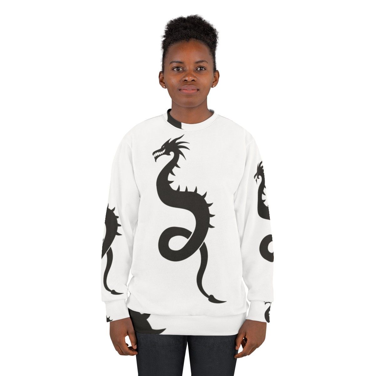 Legendary animals dragon silhouette cool sweatshirt - women