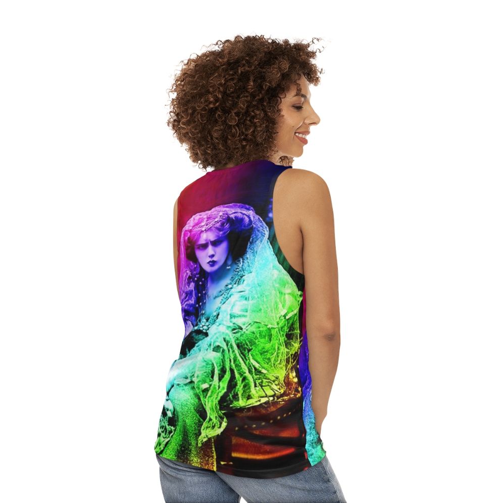 Vampire Unisex Tank Top with Abstract Nature Designs - women back