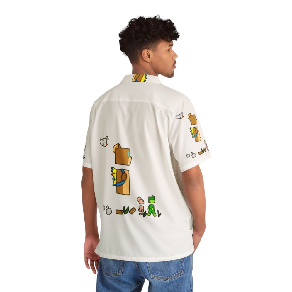 Super Walk Cartoon Bear Hawaiian Shirt - People Back