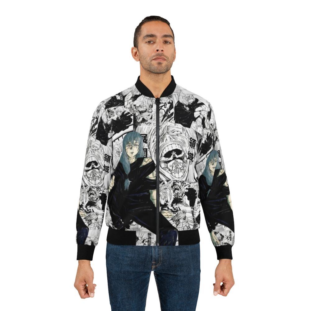 Aoi Mahito Jujutsu Kaisen anime-inspired black and white bomber jacket - Lifestyle