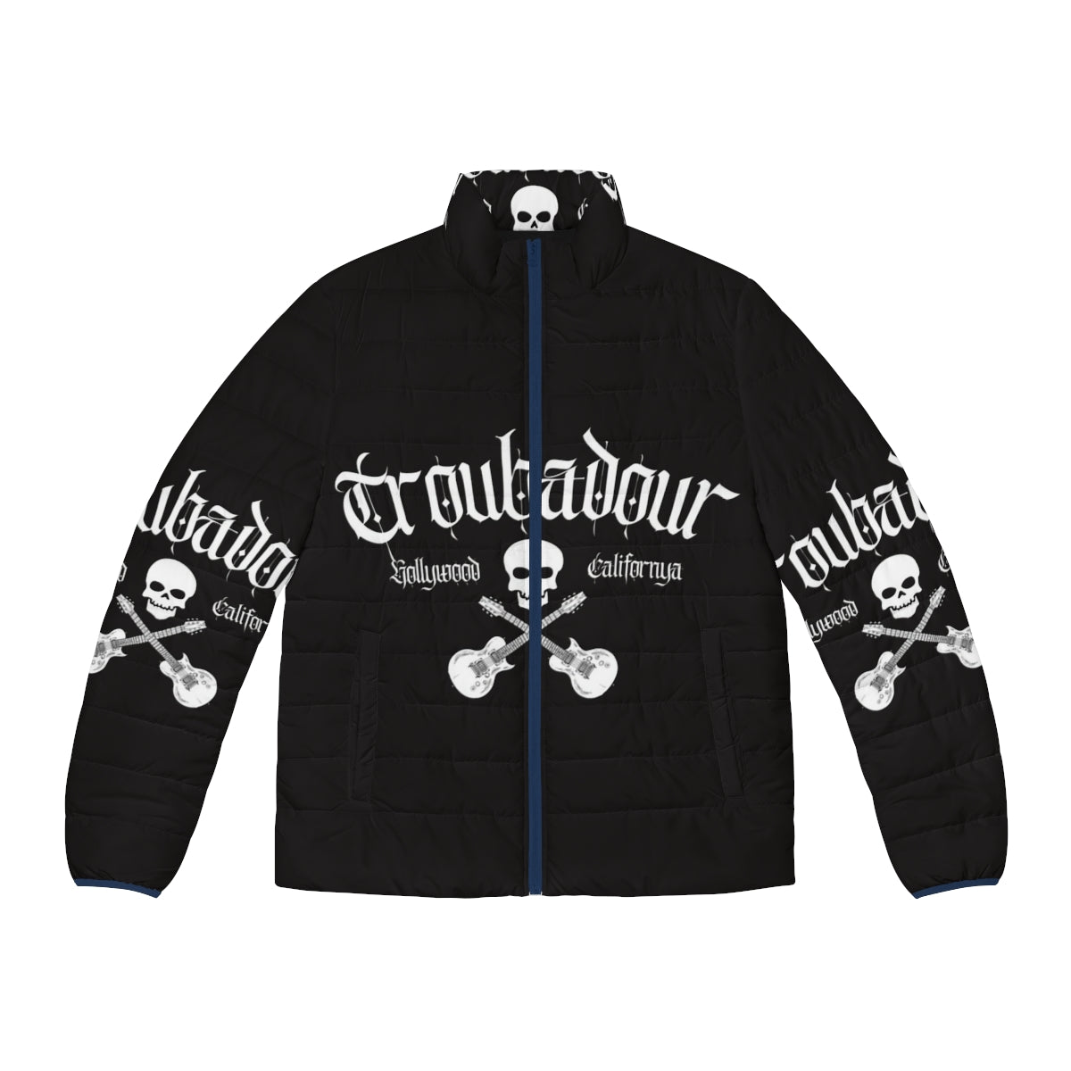 Troubadour Retro Puffer Jacket with Skull Art Design