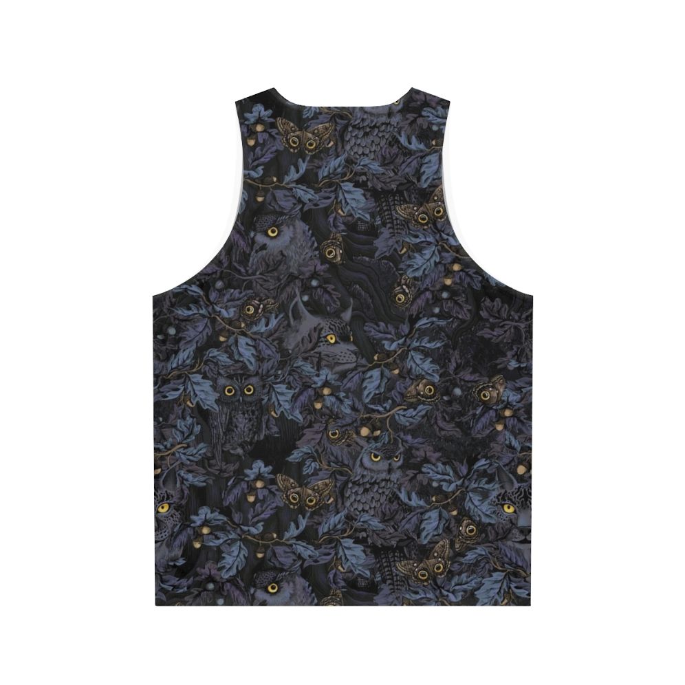 Moonlight Blue Unisex Tank Top with Camouflage and Nature Inspired Design - Back