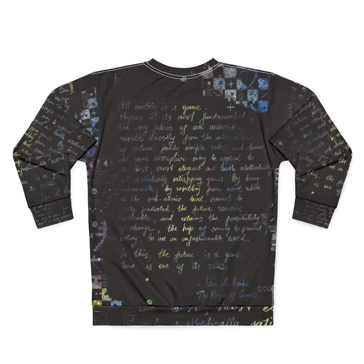 The Player of Games sci-fi sweatshirt with retro chess design - Back