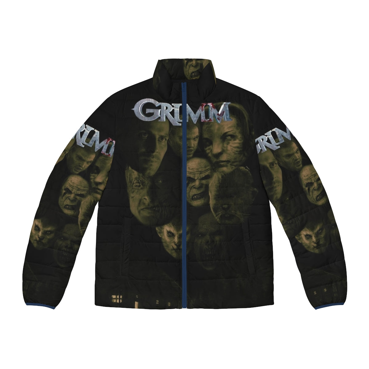 "Grimm Puffer Jacket with Nick Burkhardt, Blutbad, and Hexenbiest Inspired Design"