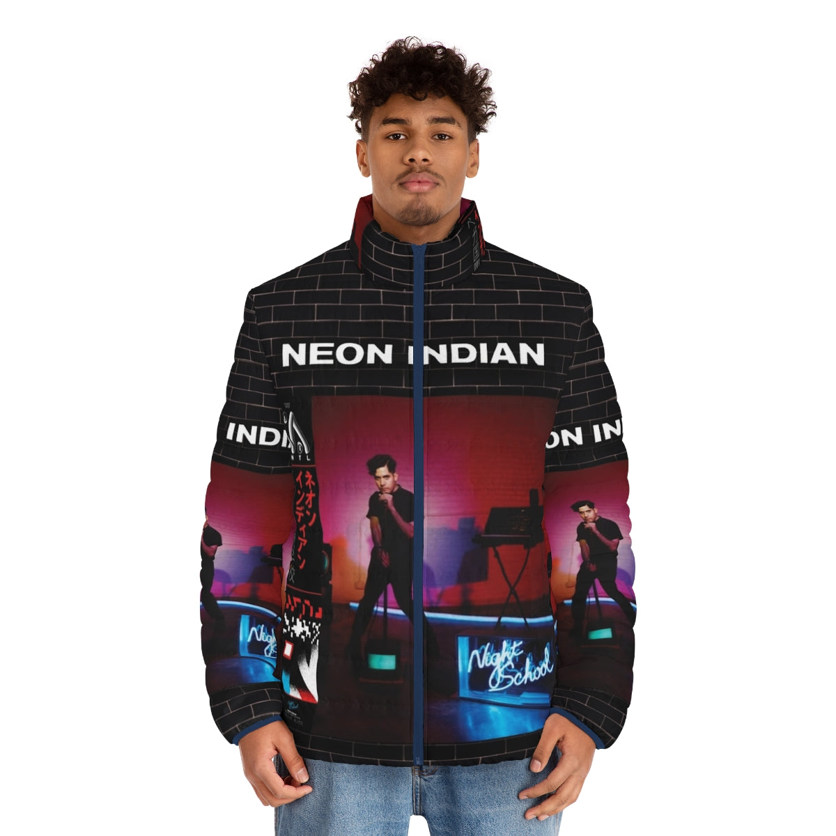 Neon Indian Vega Intl Night School Puffer Jacket, featuring electronic music and indie bands - men front