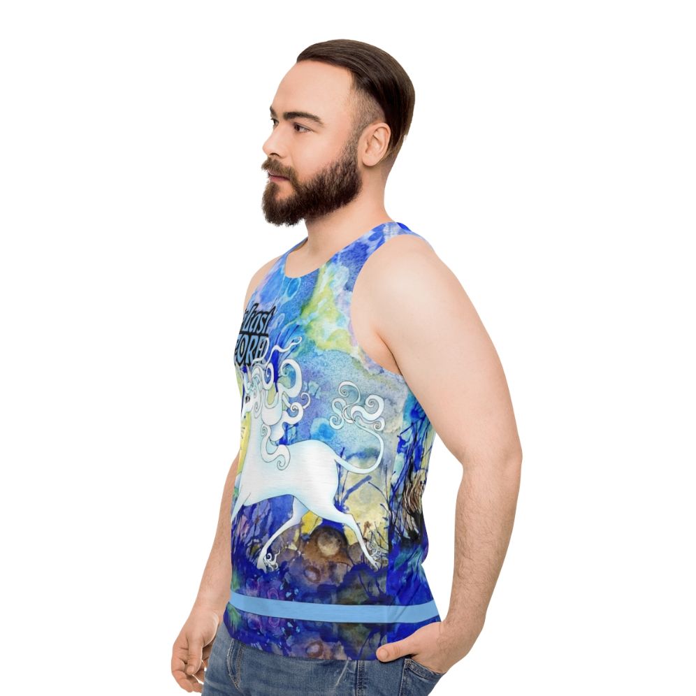 The Last Unicorn Unisex Fantasy Tank Top with Unicorn - men side