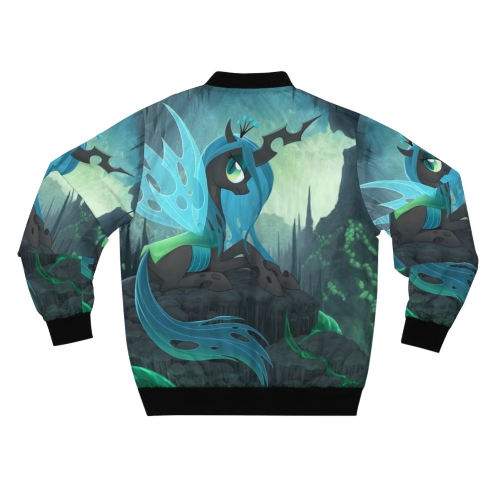 Chrysalis Bomber Jacket with changeling and my little pony design - Back