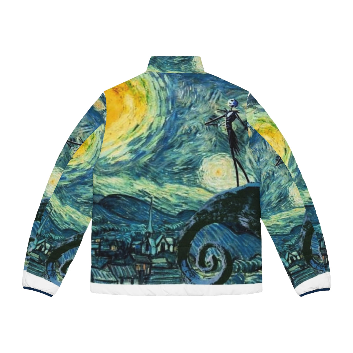 Nightmare Before Christmas Starry Night Puffer Jacket featuring Jack Skellington - Back