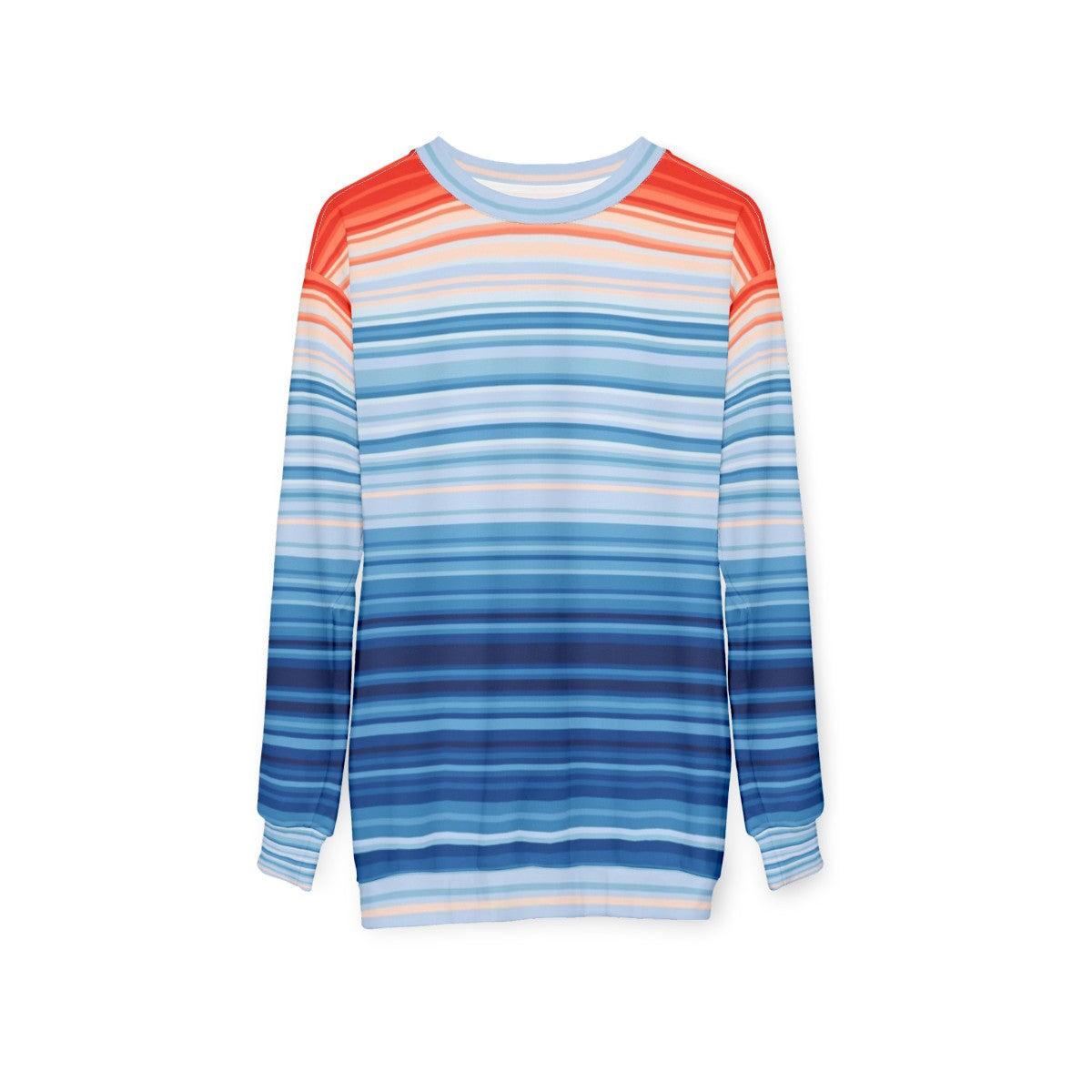 Climate Change Stripes Eco-Friendly Sweatshirt - hanging