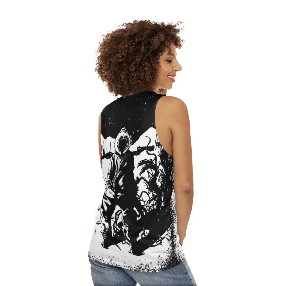 "The Thing" 80s horror cult film unisex tank top - women back