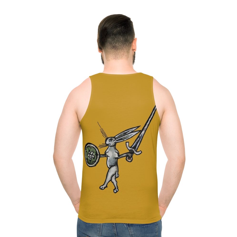 Medieval Rabbit Warrior Unisex Tank Top - men back