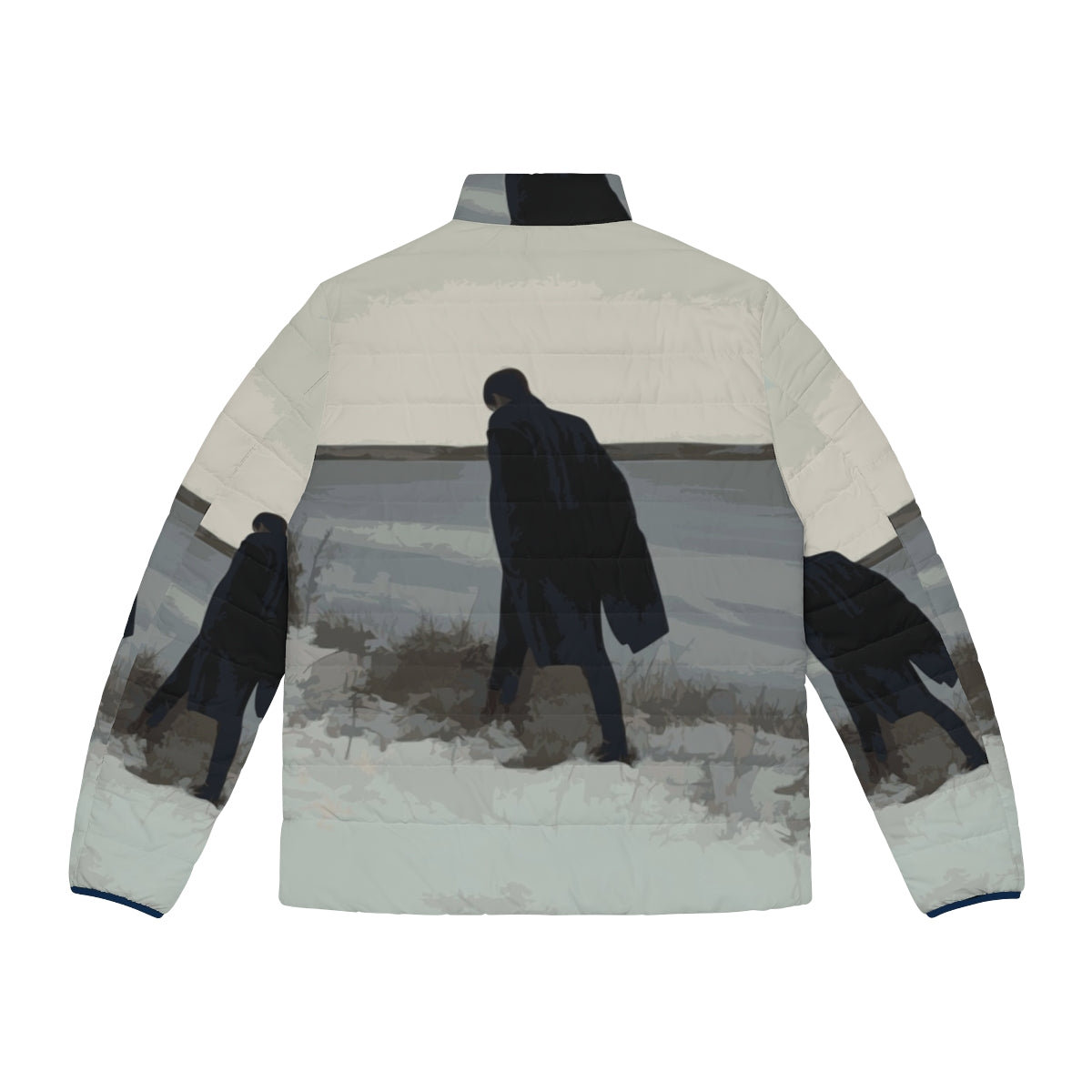 Retrograde Painting Puffer Jacket for cold weather protection and style - Back