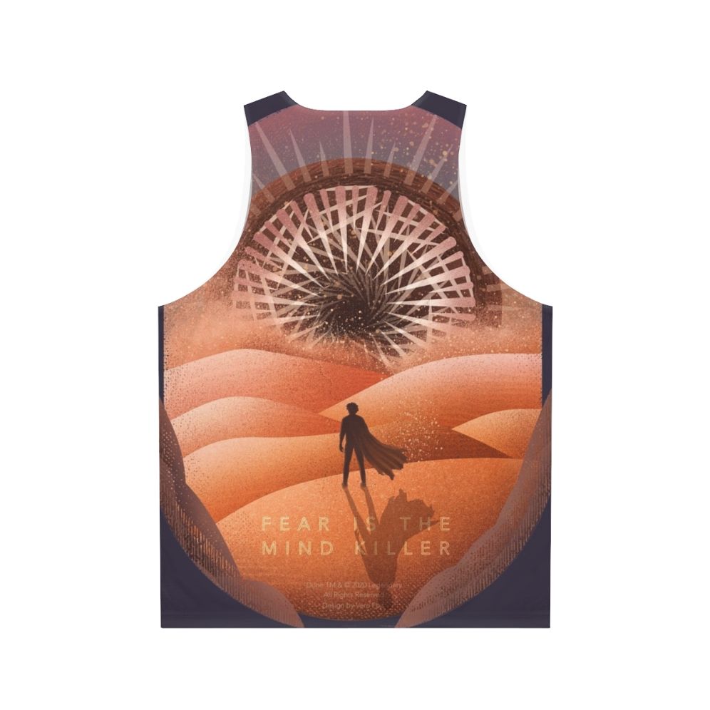 Dune-inspired "Fear is the Mind Killer" unisex tank top - Back