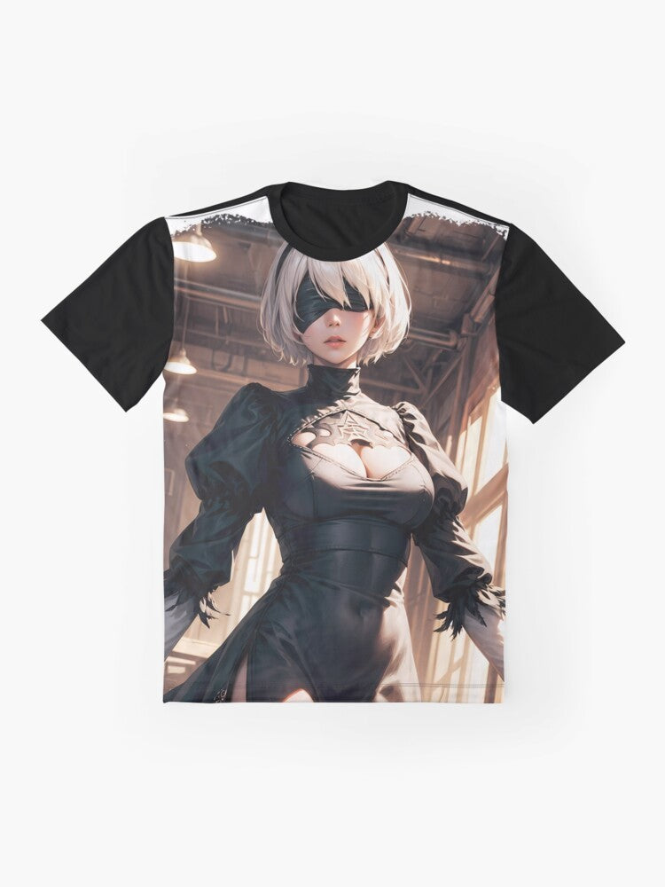 Nier Automata 2B YoRHa Graphic T-Shirt - Flat lay