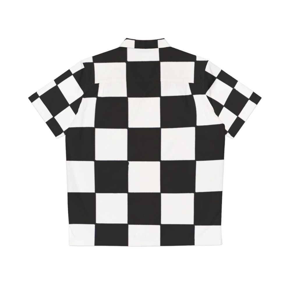 Checkered black and white Hawaiian shirt - Back