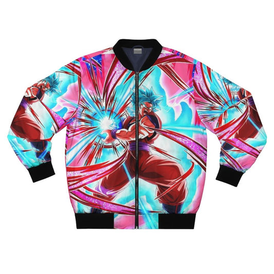 Goku Super Saiyan Blue Kaioken Bomber Jacket with Kamehameha Design