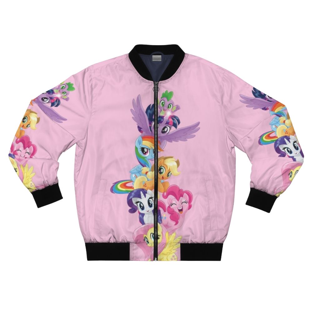 My Little Pony themed bomber jacket with various pony characters