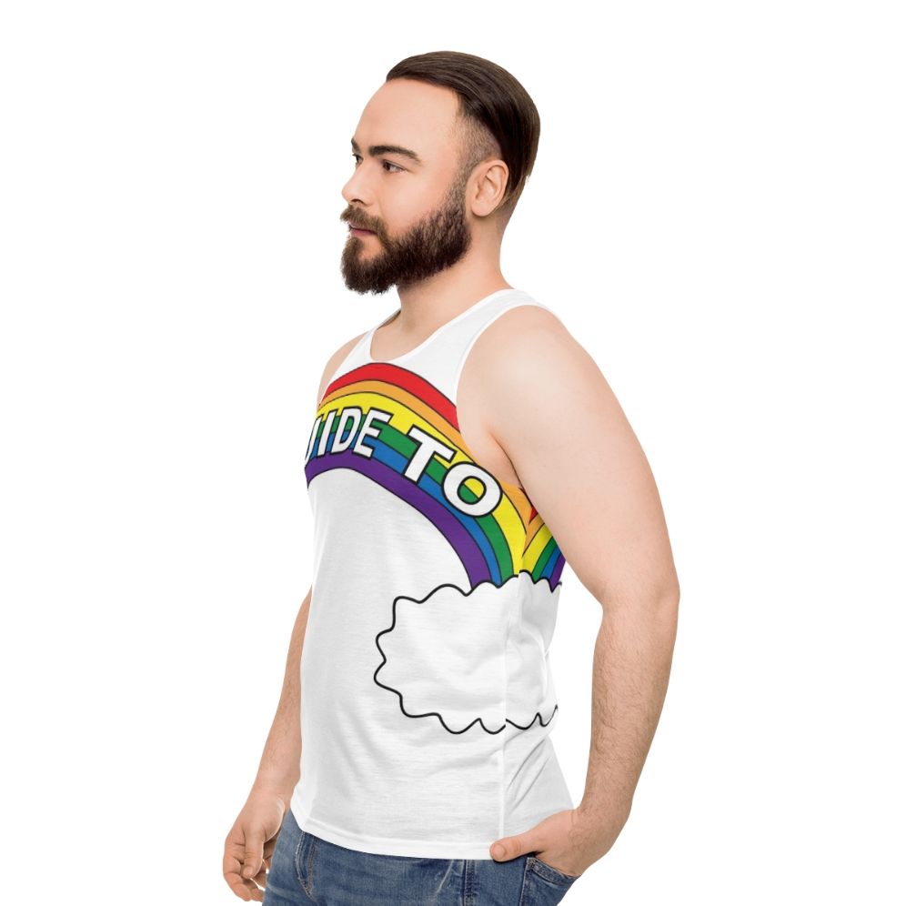 Unisex Big Mouth Netflix Rainbow Cloud Tank Top - men side