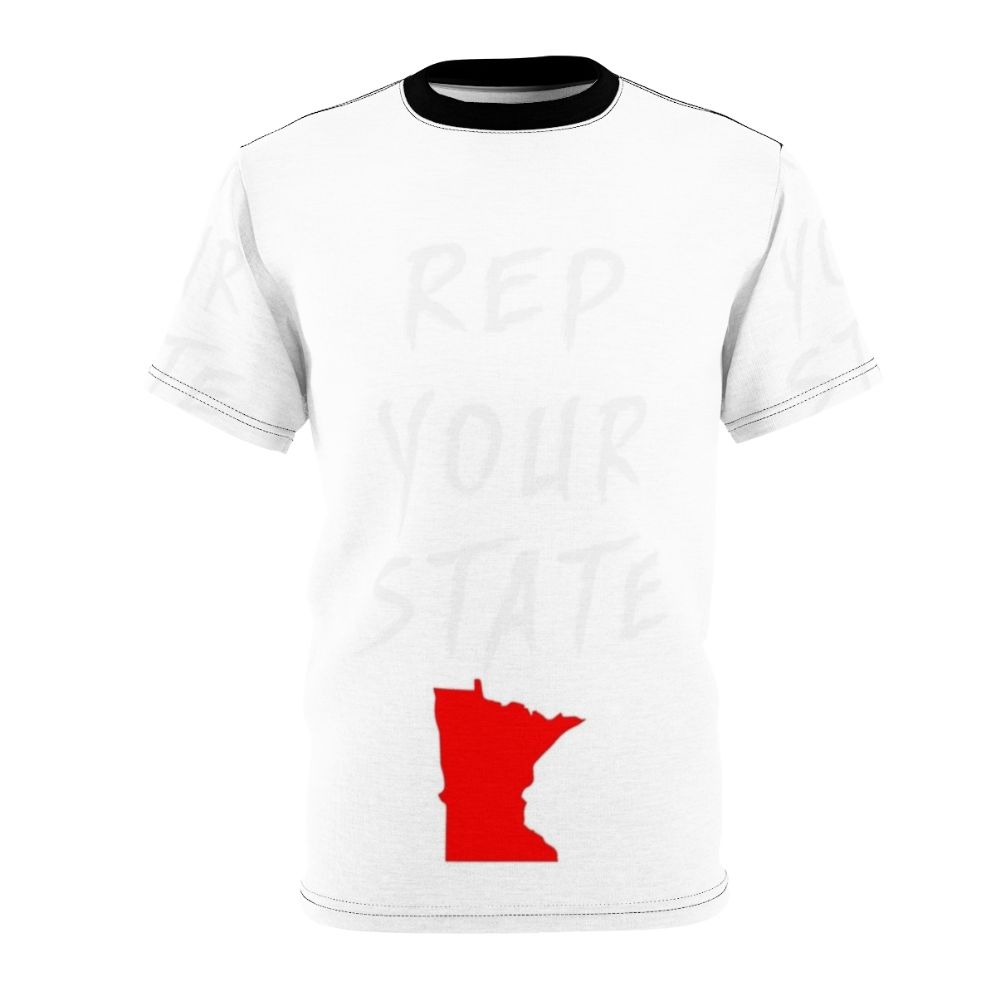 Minnesota state pride all-over print t-shirt featuring a bold design