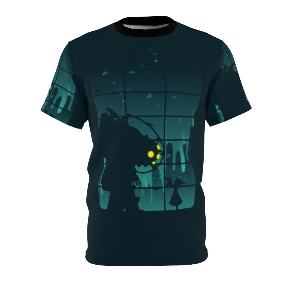 Bioshock-inspired AOP T-shirt featuring the iconic Mr. Bubbles character