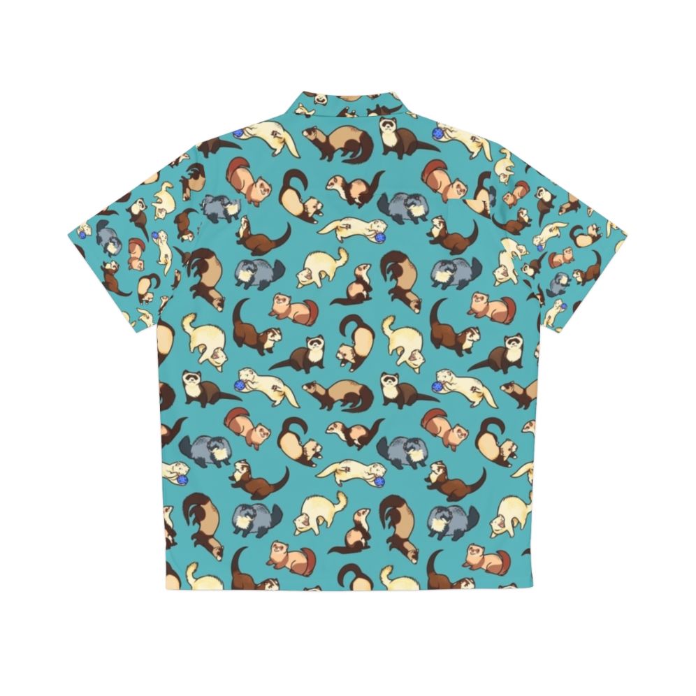Adorable cat snakes wearing a blue hawaiian shirt - Back