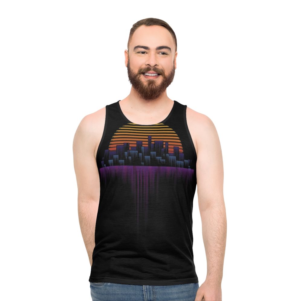 Retrowave Soundwave Unisex Tank Top - men