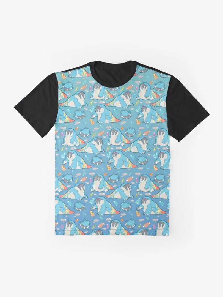 Dodogama Monster Hunter graphic t-shirt featuring a cute and meme-worthy design - Flat lay