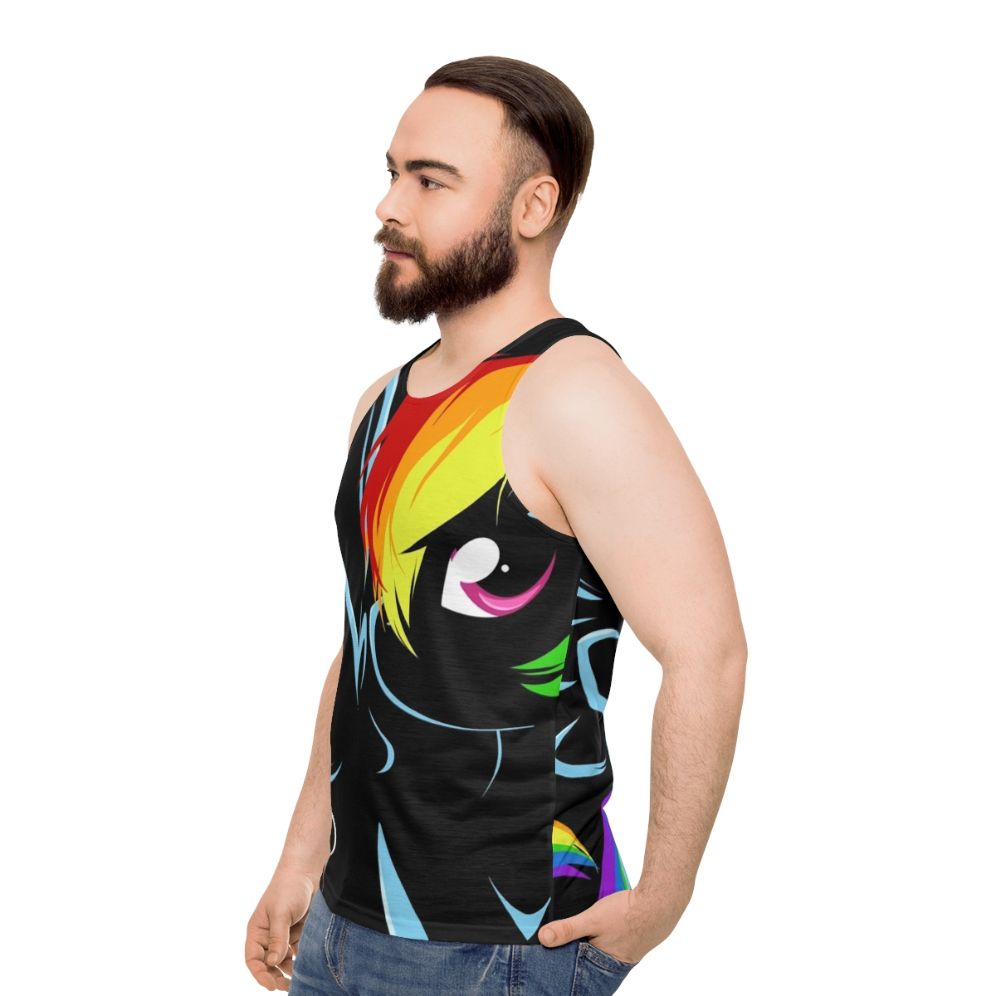 Rainbow Dash Unisex Black Tank Top - men side