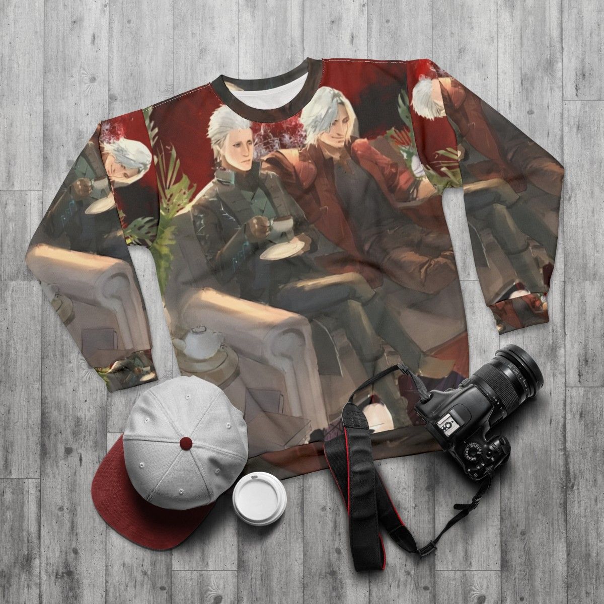 Devil May Cry 5 Anime Painting Sweatshirt - flat lay