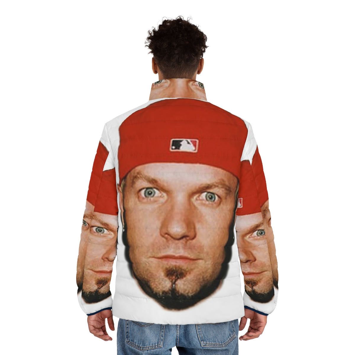 Fred Durst wearing a stylish puffer jacket - men back