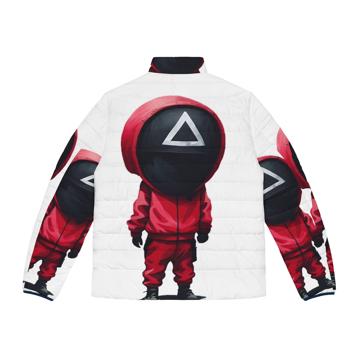 Squid Game Soldier Design Puffer Jacket with Korean Style Inspired Graphic - Back