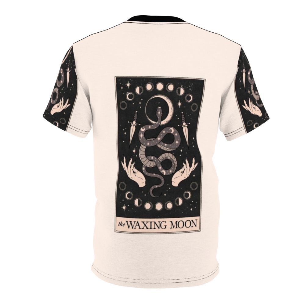 Mystic Waxing Moon T-Shirt featuring a waxing moon phase design and astrological elements - Back