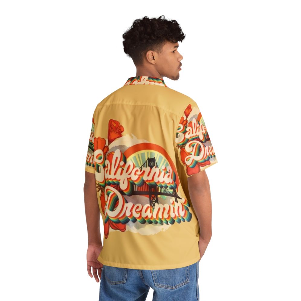 Vintage California Dreamin' Hawaiian Shirt with psychedelic graphics and typography - People Back