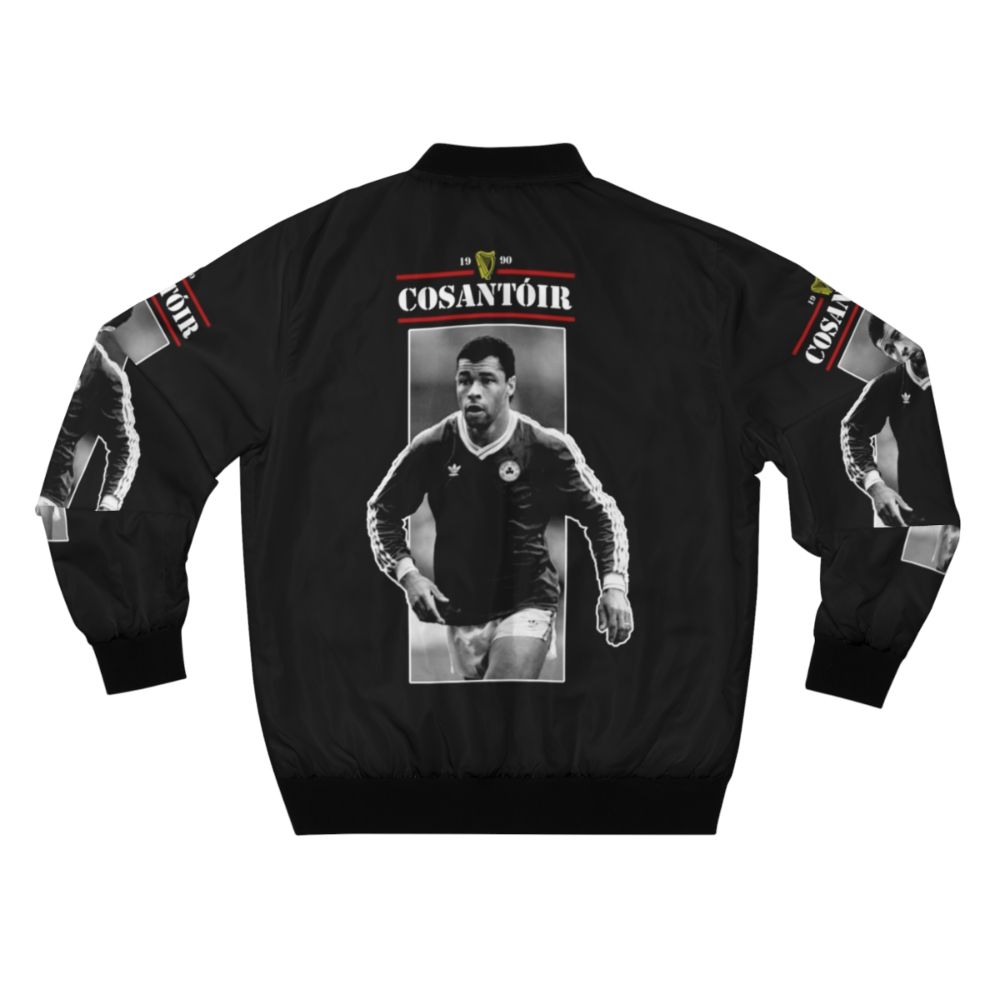 Irish Bomber Jacket featuring Paul McGrath, the Cosantóir (Defender) of Ireland - Back